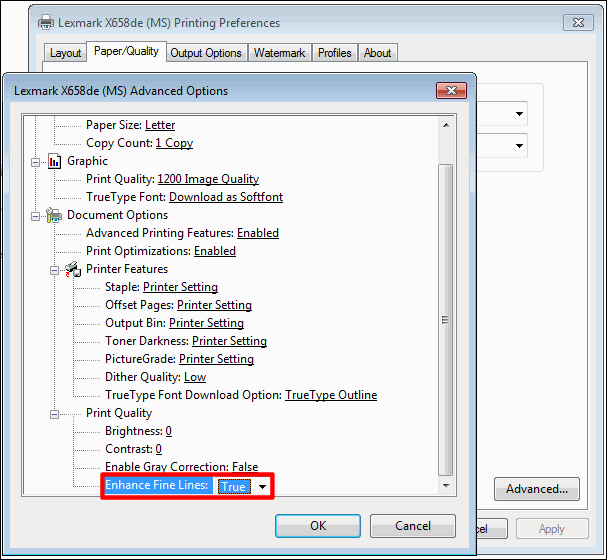 Thin (Single Pel) Lines Are Extremely Light or Not Visible